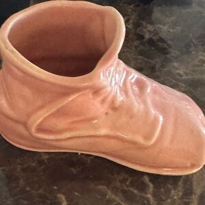 Pink Baby Shoe Ceramic Shoe Vase